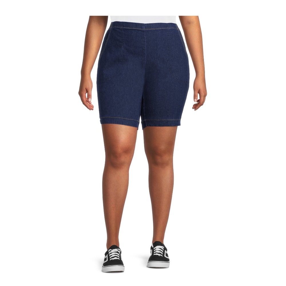 Just My Size Women’s Plus Size Dark Indigo 2 Pocket Shorts Size 4X NEW